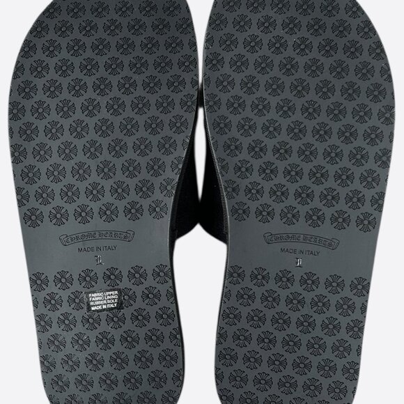 Chrome Hearts Black & White Horseshoe Logo Slippers - Picture 5 of 6
